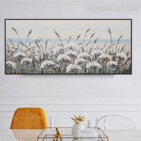 Malt Bloom Barley Abstract Floral Handmade Texture Canvas Painting for Room Wall Flourish