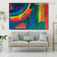 Bold Strias Colourful Handmade Acrylic Texture Canvas Modern Geometrical Abstract Artwork for Room Wall Trimming