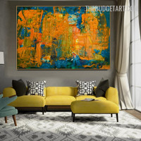 Splash Colourful Abstract Handmade Heavy Texture Contemporary Canvas Painting for Room Wall Illumination