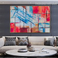 Verse Blurs Lines Handmade Abstract Geometrical Acrylic Artwork Canvas for Room Wall Moulding