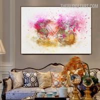 Floret Bicycle Colourful Handmade Acrylic Texture Canvas Flower Abstract Contemporary Wall Art for Room Illumination