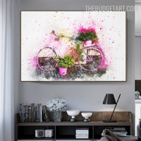 Bloom Cycle Flowers Handmade Canvas Abstract Botanical Artwork Wall Accent Embellishment