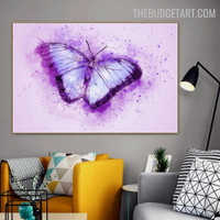 Butterfly Animal Art Handmade Texture Canvas Done by Artist for Room Wall Flourish
