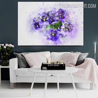 Motley Floret Patches Handmade Acrylic Texture Abstract Botanical Canvas Painting for Room Wall Onlay