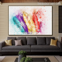 Plumage Colourful Handmade Texture Canvas Contemporary Abstract Wall Art for Room Garniture