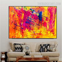 Blob Jot Scratch Abstract Contemporary Handmade Acrylic Canvas Artwork Done By Artist for Room Wall Moulding