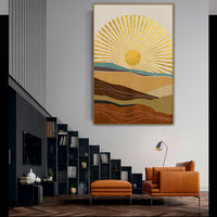 Shiny Sun Landscape Nature Painting Image Canvas Print for Room Wall Disposition