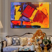 Blemish Verse Spots Handmade Abstract Geometrical Acrylic Canvas Painting for Room Wall Molding