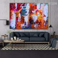 Colourful Spot Handmade Abstract Contemporary Heavy Texture Canvas Artwork for Room Wall Décor