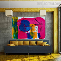 Orb Blurs Spots Abstract Contemporary 100% Handmade Acrylic Canvas Painting for Room Wall Equipment
