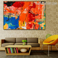 Smudge Colourful Handmade Canvas Abstract Wall Artwork by an Experienced Artist for Room Drape