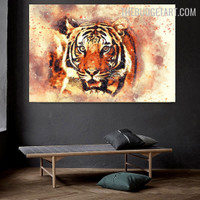 Tiger Dots Handmade Abstract Animal Acrylic Canvas Painting by Experience Artist for Room Wall Assortment