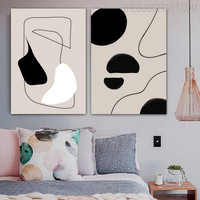 Curvy Speck Abstract Geometric Modern Painting Picture Canvas Print for Room Wall Decoration