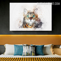 Blur Cat Handmade Famous Abstract Animal Acrylic Texture Canvas Painting for Room Wall Getup