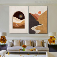 Solar Abstract Naturescape Modern Art Image Canvas Print for Room Wall Adornment