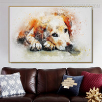 Doggy Blurs Animal Abstract Art Handmade Texture Canvas Painting Done by Artist for Room Wall Molding