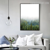 Forest Landscape Painting Portrait Canvas Print for Room Wall Flourish