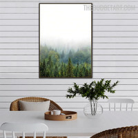 Forest Landscape Painting Portrait Canvas Print for Room Wall Decor
