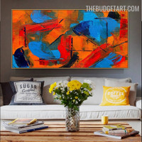 Blurs Lineament Colourful Handmade Abstract Geometrical Acrylic Canvas Artwork for Room Wall Garnish