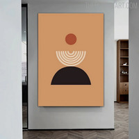 Hemi Circle Abstract Geometric Modern Art Image Canvas Print for Room Wall Ornament