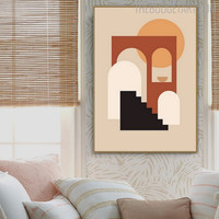 Ladder Abstract Scandinavian Modern Painting Picture Canvas Print for Room Wall Adornment