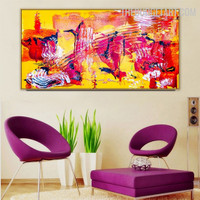 Motley Blots Spots Abstract Contemporary 100% Artist Handmade Texture Canvas Painting for Room Onlay