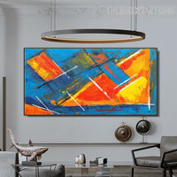 Stigma Rectangles Triangle 100%Handmade Heavy Texture Modern Geometrical Abstract Wall Art on Canvas for Room Adornment