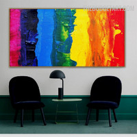 Hued Bold Smears Abstract Contemporary Handmade Texture Canvas Painting for Room Wall Finery