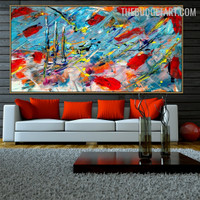 Hued Smirch Scotch Handmade Acrylic Abstract Modern Wall Artwork for Room Disposition