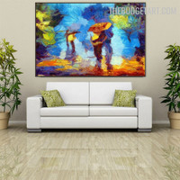 Colourful Taints Handmade Texture Canvas Abstract Artwork for Room Wall Finery