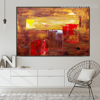 Rectangular Stigma Spots Abstract Handmade Texture Canvas Modern Painting Done By Artist for Room Wall Getup