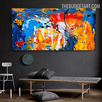 Roundly Lines Slur 100% Artist Handmade Abstract Contemporary Acrylic Artwork on Canvas Painting for Room Wall Adornment