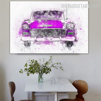 Antic Car Handmade Heavy Texture Canvas Abstract Modern Wall Art Garniture