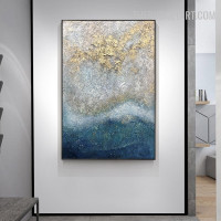 Hued Stigma Colourful Handmade Texture Canvas Abstract Contemporary Artwork for Room Wall Ornament