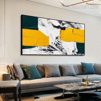 Rectangular Smirch Handmade Contemporary Abstract Texture Canvas Artwork for Room Wall Arrangement