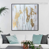 Splotches Points Handmade Texture Abstract Contemporary Art on Canvas for Room Wall Molding