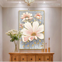 Blossom Leaflets Handmade Famous Abstract Floret Acrylic Canvas Painting for Room Wall Equipment