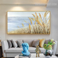 Millets Handmade Abstract Botanical Texture Canvas Painting by Experienced Artist for Room Wall Décor