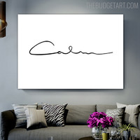 Calm Abstract Typography Modern Painting Picture Canvas Print for Room Wall Finery