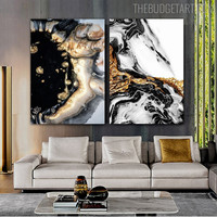 Circuitous Tarnish Abstract Marble Modern Painting Picture Canvas Print for Room Wall Decoration