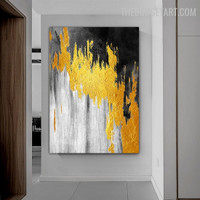 Motley Smudge Abstract Handmade Texture Abstract Art Done By Artist on Canvas for Room Wall Décor