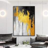 Motley Smudge Handmade Acrylic Canvas Abstract Modern Painting for Room Wall Finery