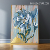Flower Blots Spots Handmade Acrylic Canvas Abstract Floret Wall Art for Room Onlay