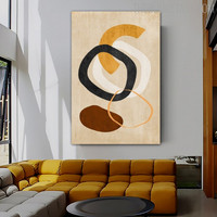 Twisting Lineament Abstract Geometric Vintage Painting Picture Canvas Print for Room Wall Décor