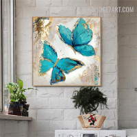 Butterfly Smears Abstract Animal Handmade Texture Canvas Artwork for Room Wall Adornment