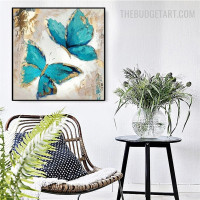 Butterfly Smears Handmade Texture Canvas Abstract Animal Art Wall Accent Garniture