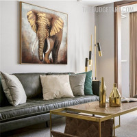 Elephant Trunk Spots Handmade Abstract Animal Acrylic Canvas Wall Art for Room Garnish