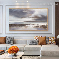 Sand Sea Handmade Texture Canvas Naturescape Abstract Art for Room Wall Molding