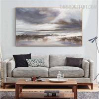 Sand Sea Sky 100% Artist Handmade Naturescape Abstract Texture Canvas Painting For Room Wall Trimming