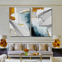 Fleck Abstract Contemporary Painting Picture Canvas Print for Room Wall Tracery